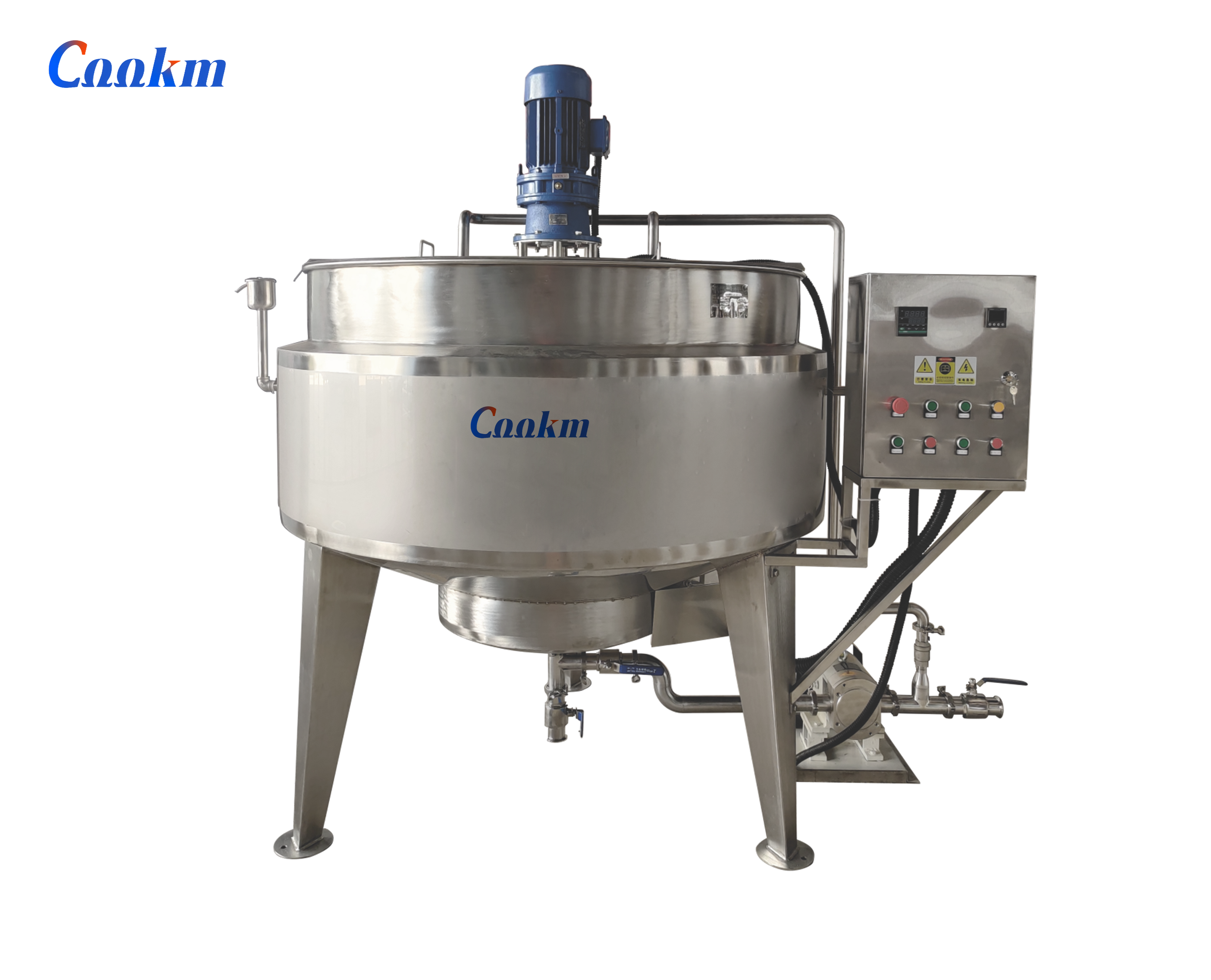 Vertical mixing jacketed kettle