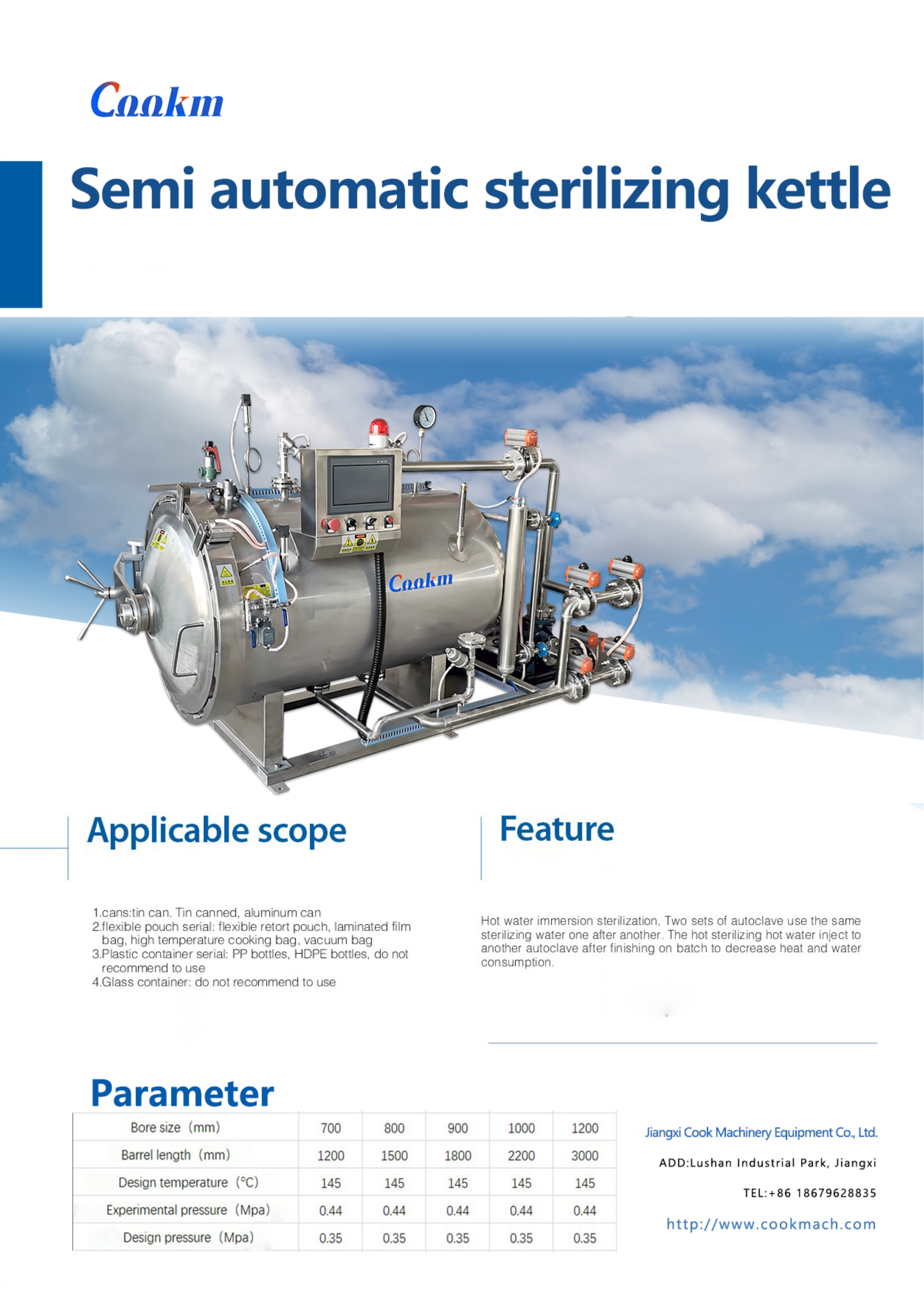 Semi automatic sterilizing kettle