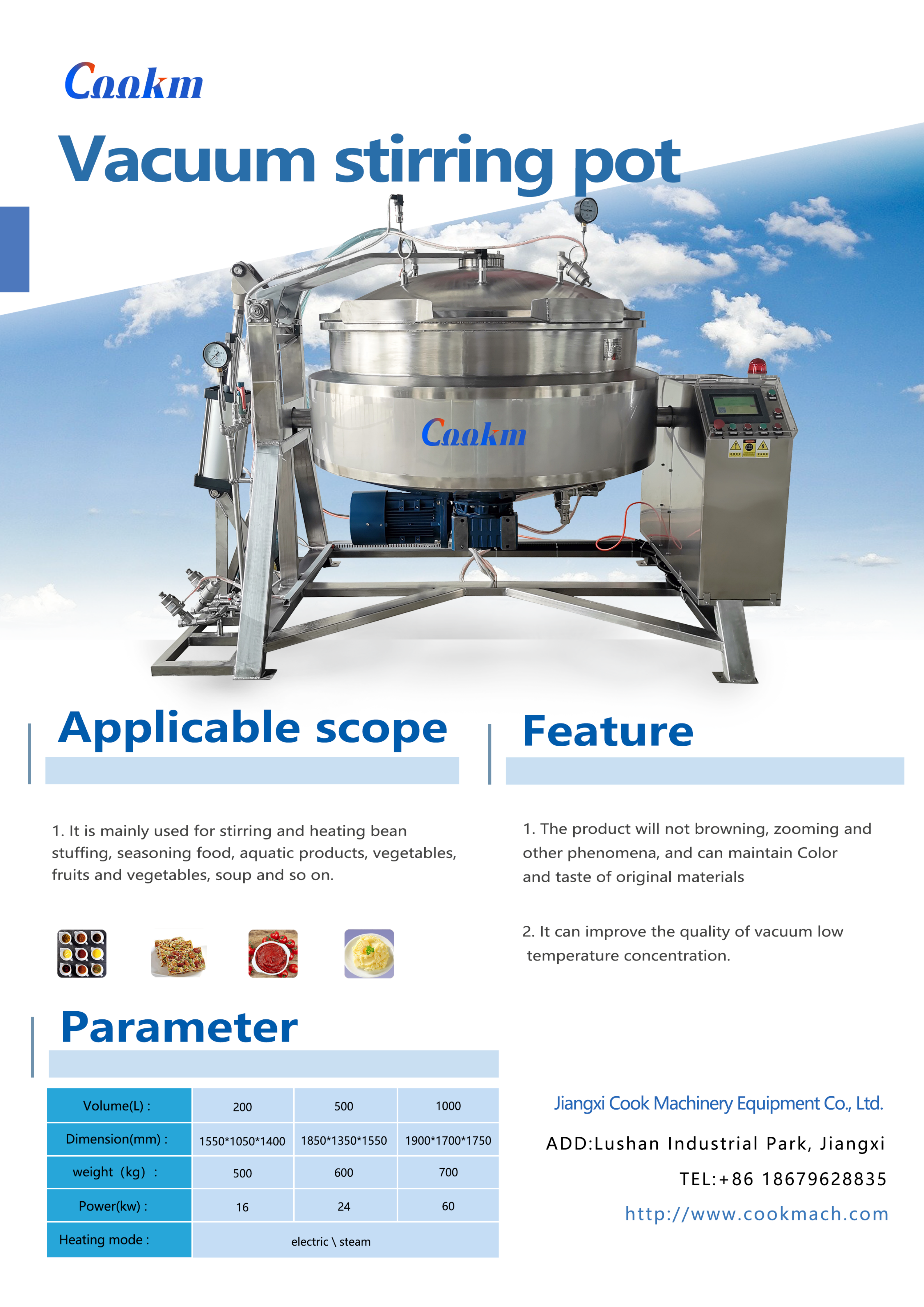 Vacuum stirring pot